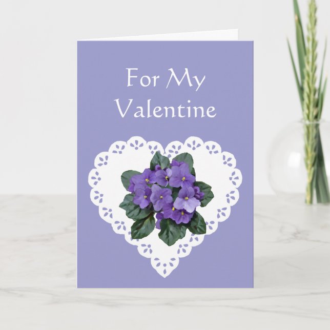 Fun Romantic Violet Flower Valentine Humor Holiday Card (Front)