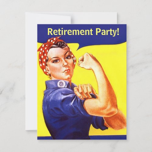 Fun Rosie The Riveter Retirement Party Invitations
