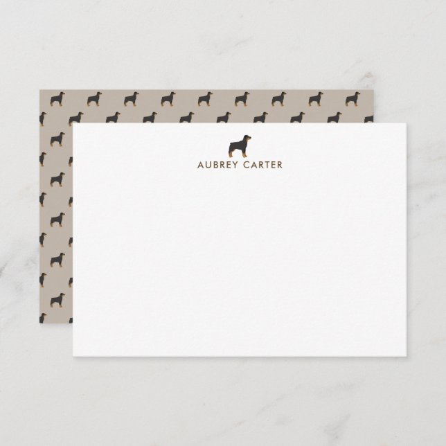 Fun Rottweiler Dog Lovers Personalized Note Card (Front/Back)