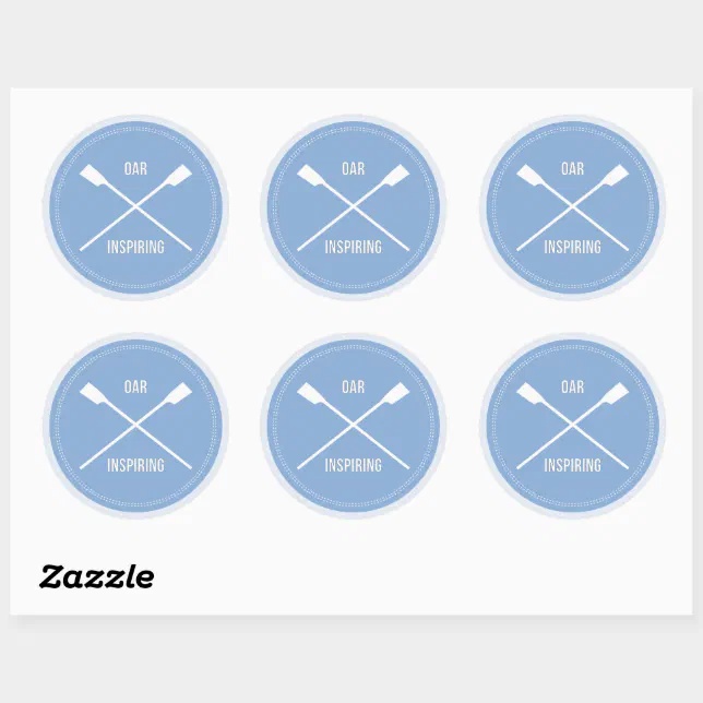Fun rowing pun blue sports classic round sticker | Zazzle