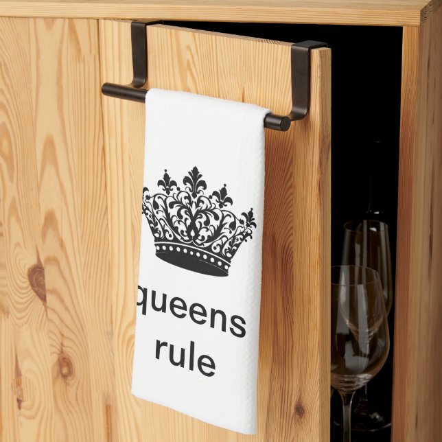 Fun Royal "Queens Rule" Kitchen Towel (Thirds Fold)