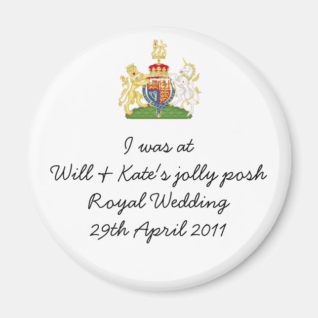 Fun Royal Wedding souvenir magnet (Front)