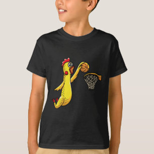 Fun Rubber Chicken Playing Basketball Player Sport T-Shirt