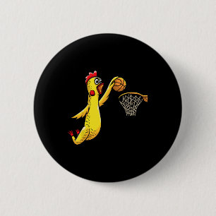 Fun Rubber Chicken Playing Bysketbyll Player Sport Button