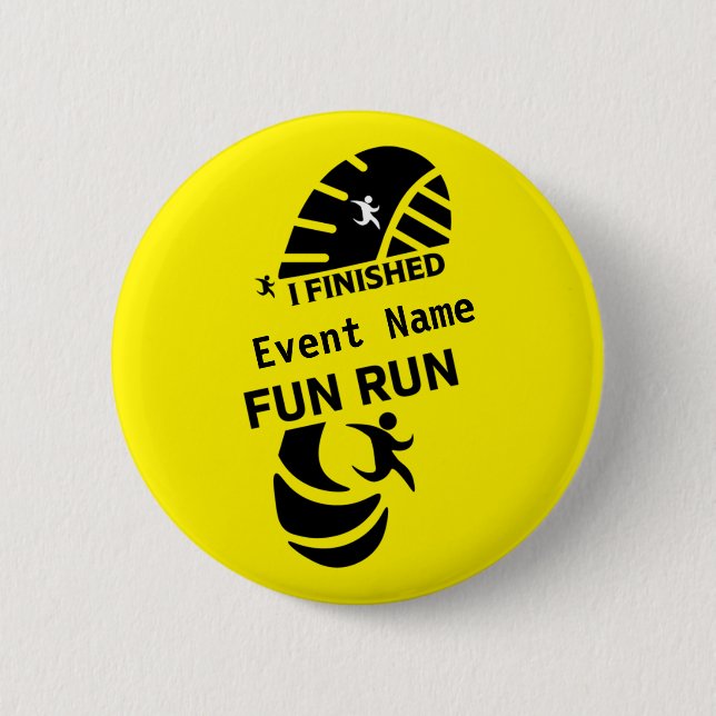 Fun Run Event Cause Charity Promotion Prize Button (Front)