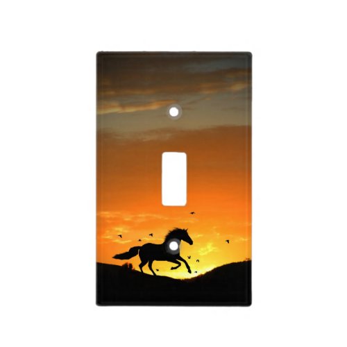 Fun Running Horse in the Sunset Light Switch Cover