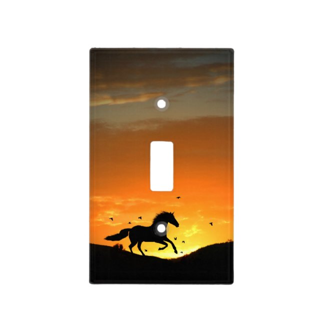 Fun Running Horse in the Sunset Light Switch Cover (Front)