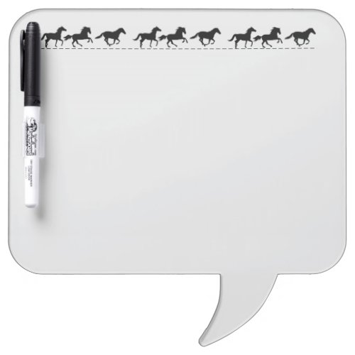 Fun Running Horses Black Silhouette Graphic art  Dry Erase Board