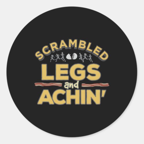 Fun Running Top Scrambled Legs And Achin Classic Round Sticker