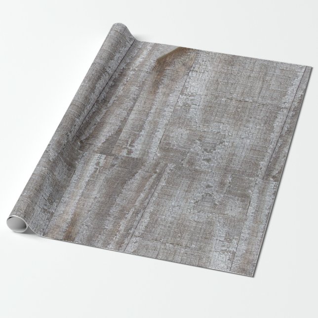 Fun, Rustic, Gray, Barnwood, Wrapping Paper (Unrolled)
