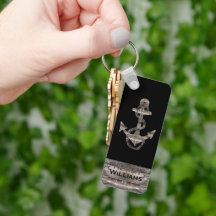 fun rustic nautical ANCHOR WITH NAME | Keychain