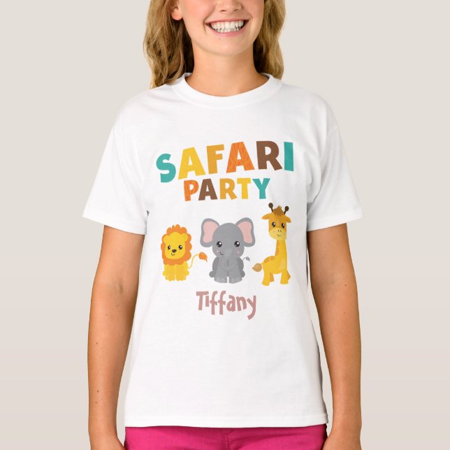 Fun Safari Birthday Girl T-Shirt (Front)
