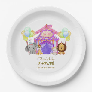 Fun Safari Circus Carnival Balloon Baby Shower  Paper Plates