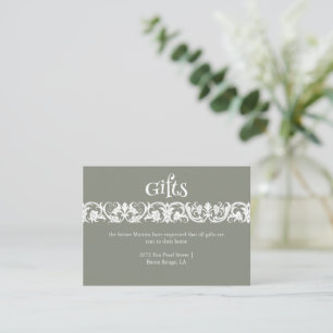 Fun Sage Green Minimalist Bridal Shower Enclosure Card