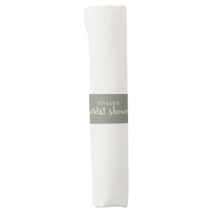 Fun Sage Green Minimalist  Bridal Shower  Napkin Bands