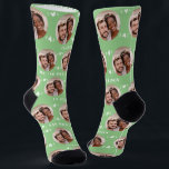 Fun Sage Green Newlyweds Photo Pattern Wedding Socks<br><div class="desc">These fun sage green newlyweds photo pattern wedding dress or casual socks feature the couple's photo and white hearts in an offset pattern and their names and wedding date! These are perfect for the groom as he walks down the aisle, as a gift for the bride, as a bridal party...</div>