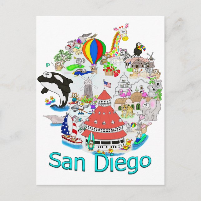 Fun San Diego California Postcard (Front)