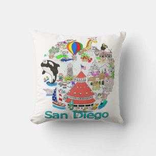 Fun San Diego California Throw Pillow