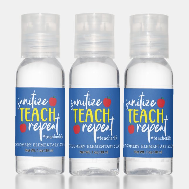 Fun Sanitize Teach Repeat Teacher Life Hand Sanitizer (Set)
