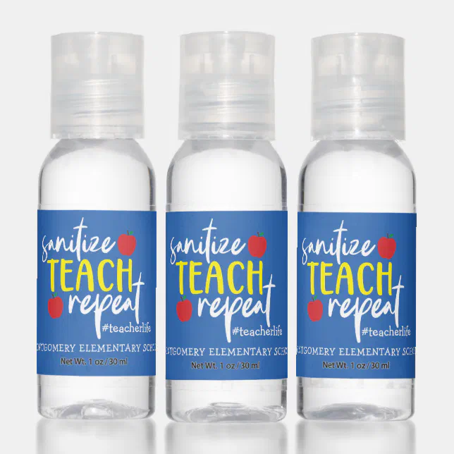 Fun Sanitize Teach Repeat Teacher Life Hand Sanitizer Zazzle