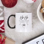 Fun Santa Christmas Holiday Quote Song Lyrics Pun Mug<br><div class="desc">Ho Ho,  is it me you're lookin' for? Funny Holiday humor mug with modern,  trendy calligraphy script and Santa drawing. Make your Christmas morning as bright as can be! Please find matching items in our "Fun Christmas Calligraphy Quotes" collection.</div>