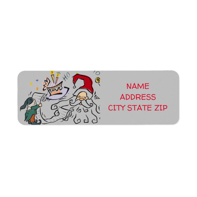 **FUN SANTA CHRISTMAS** RETURN ADDRESS LABEL (Front)