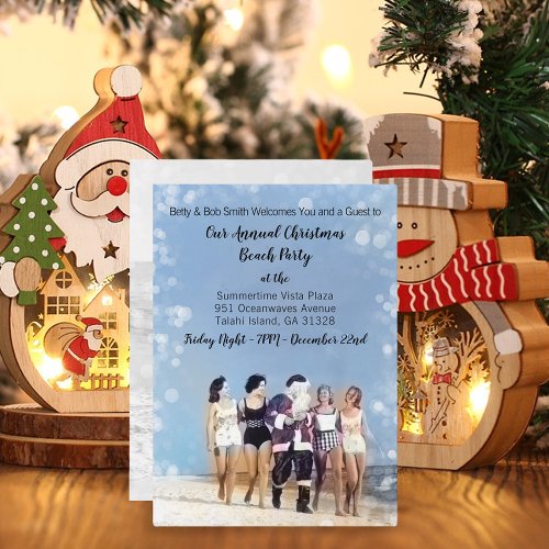 Fun Santa Claus Christmas Beach Party Invitation