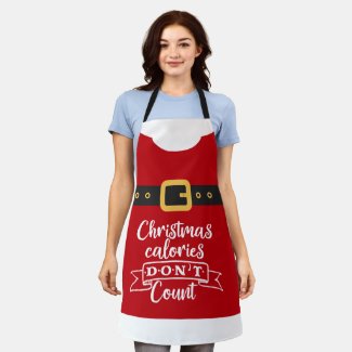 Fun Santa Claus festive red Christmas calories Apron