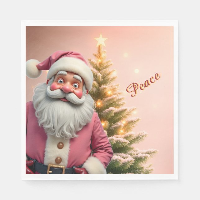 Fun Santa Claus Holiday Themed Napkins (Front)