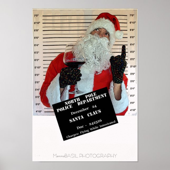 Fun Santa Claus In Police Department Poster! Poster (Front)