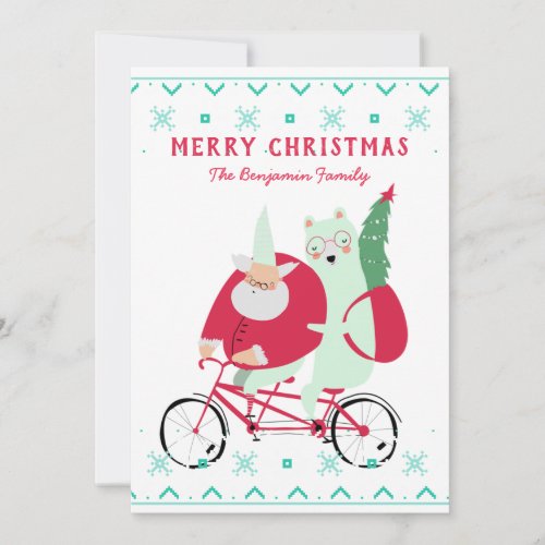 Fun Santa Claus Merry Christmas Holiday Card