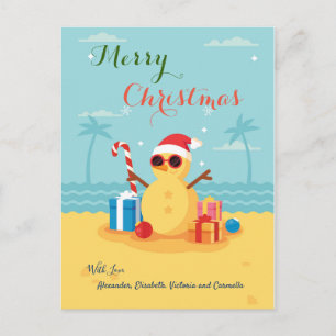 Fun Santa Claus Season Happy New Year Holiday Postcard
