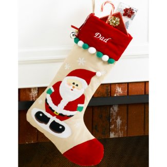 Fun Santa Clause Velvet Character Christmas Stocki