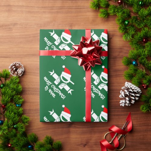 Fun Santa DJ music deejay custom Christmas Wrapping Paper