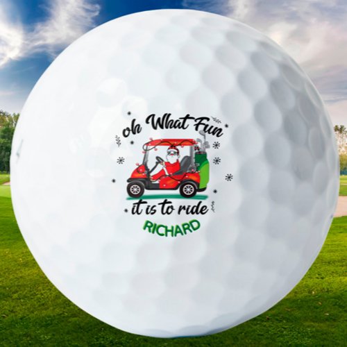 Fun Santa Golf Cart Name Golf Balls