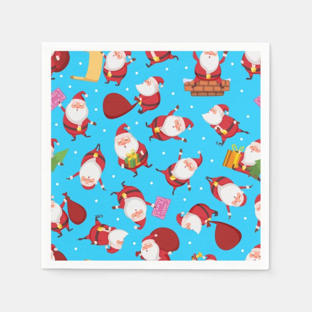 Fun Santa Happy Xmas | Christmas Holidays Napkins (Front)