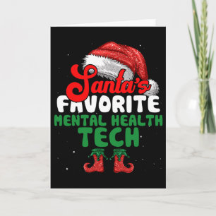Fun Santa's Favorite Mental Health Tech Christmas Card