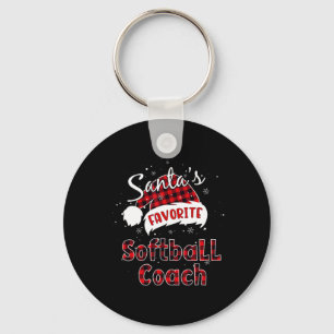 Fun Santa's Favorite Softbyll Coach Christmas Plai Keychain