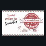 Fun Santa's Special Delivery Christmas Rectangular Sticker<br><div class="desc">Fun Santa's Special Delivery Christmas</div>