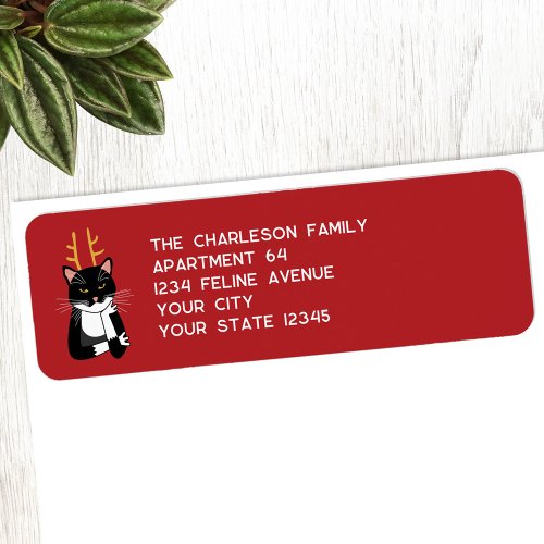 Fun Sarcastic Christmas Cat Return Address Label