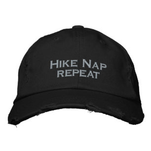 Fun saying - Hike Nap Repeat Embroidered Baseball Cap