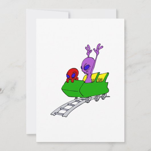 Fun & Scared Alien on Coaster (Front)