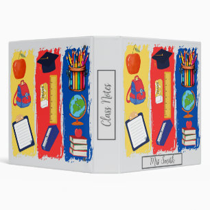 Fun School Brushstroke Class Notes School Elements 3 Ring Binder