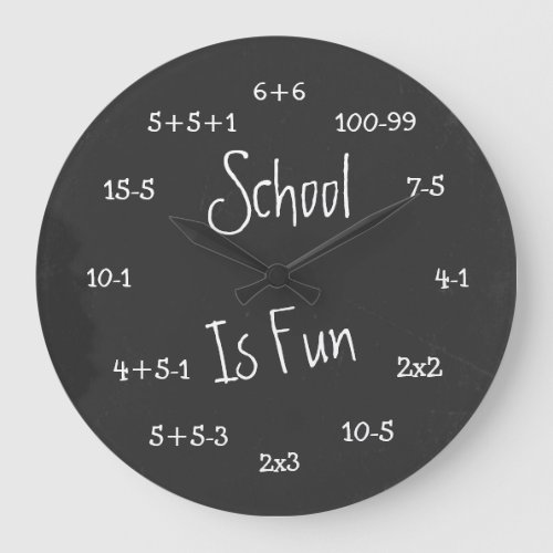 Fun School Is Fun Geek Math Large Clock