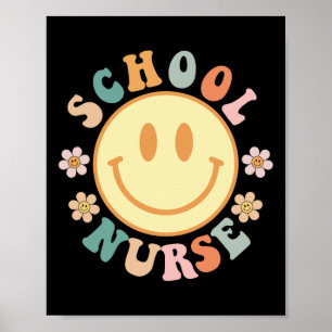 Fun School Nurse Graphic Tees Tops Byck To School  Poster