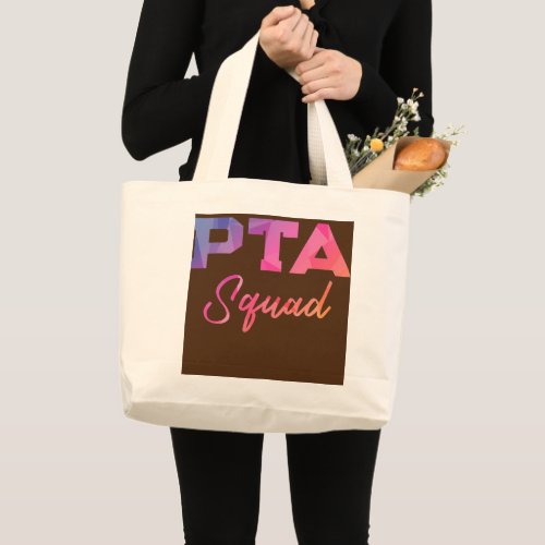 Fun School Parent Teacher Association Art PTA Large Tote Bag
