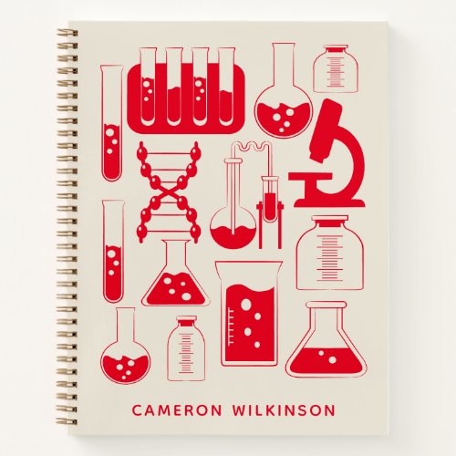 Fun Science Chemistry Laboratory Custom Red Notebook