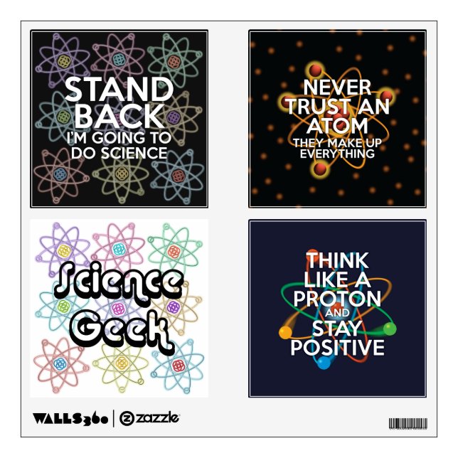 Fun Science Quotes Puns Wall Decal (Front)