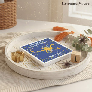 Fun Scorpio First Birthday & Gold Confetti Napkins