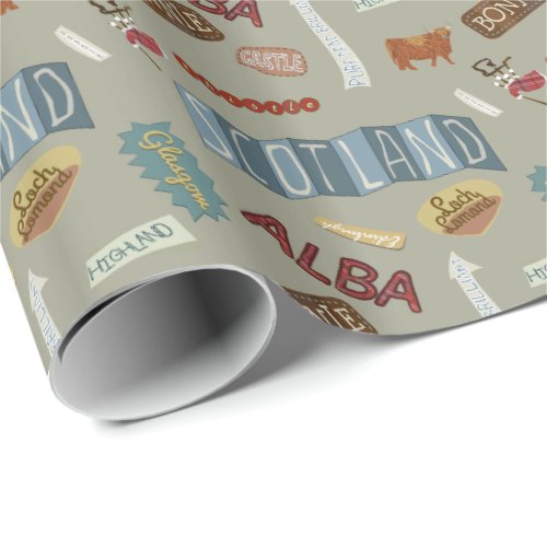 Fun Scotland wrapping paper